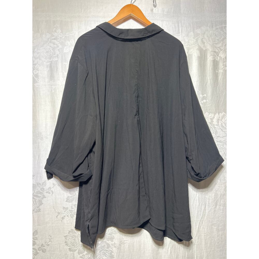Catherines Button Up 5X Black Lot of 2 3/4 Sleeve Classic Business Casual - Picture 12 of 13